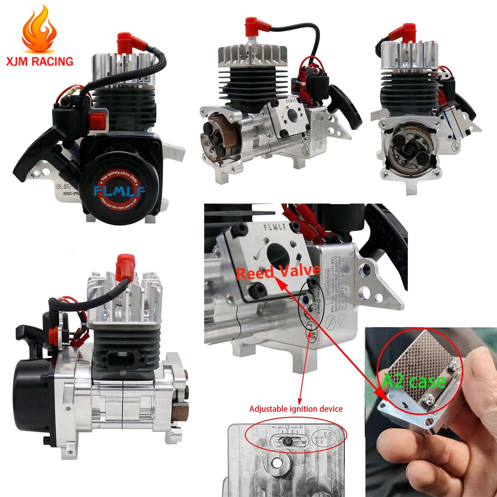 Válvula de palheta exclusiva 29cc 30.5cc 32cc pro, motor de 4 parafusos para 1/5 hpi rovan km baja lt ql fid mcd gopy redcat fg hsp rc peças de carro