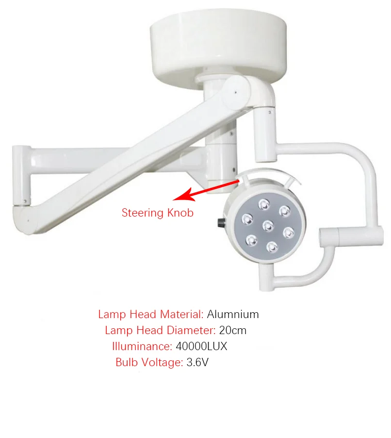 Zhongcan Economic LED Metal  Veterinary Surgical Operating Lamp Portable Mobile Floor Standing Shadowless Lamp