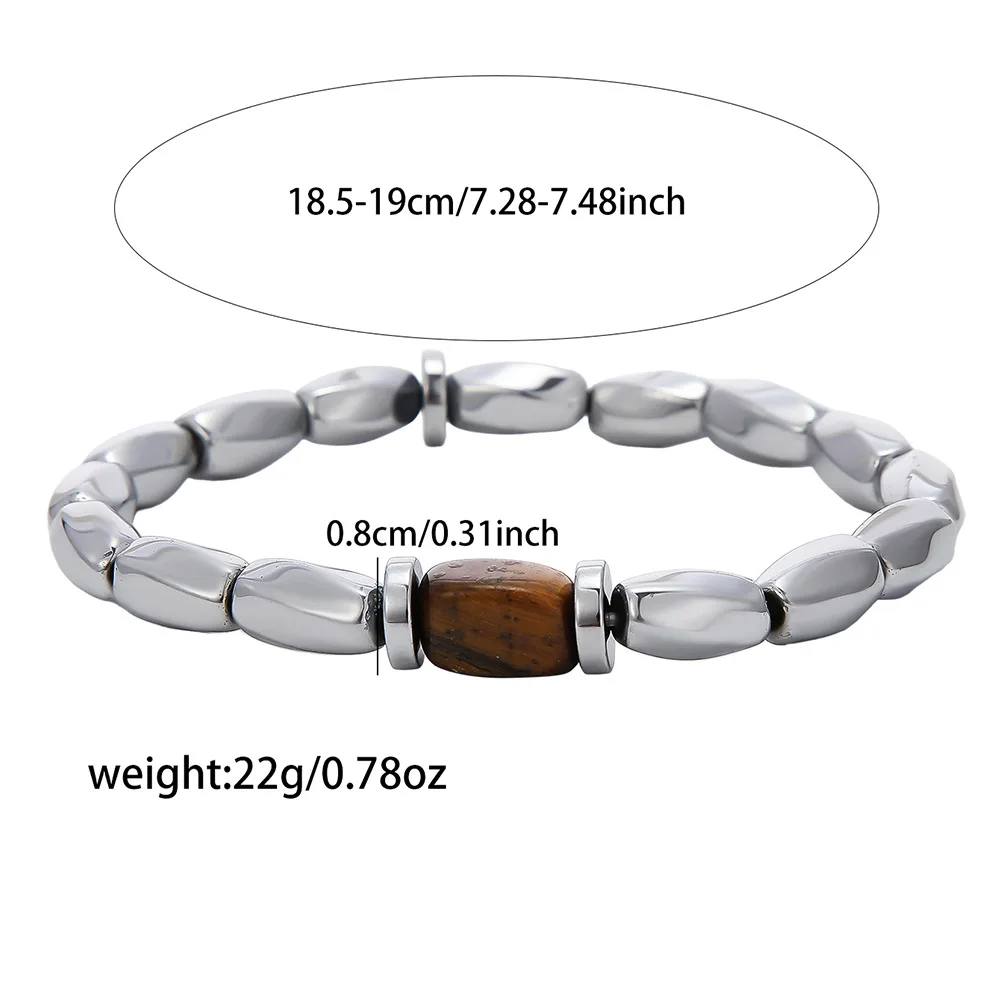 Retro Unregelmäßiges Alien-Armband mit Schwarzen Gallensteinperlen, Einfaches Herren-Gallensteinarmband, Modischer Partyschmuck, Trendige Accessoires – Detail 1