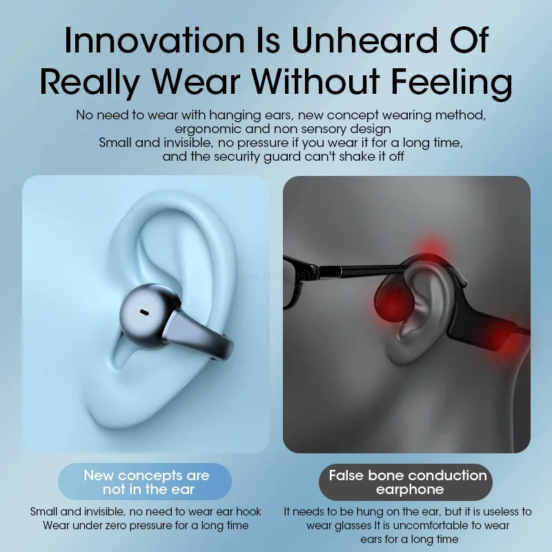 TWS 무선 이어폰 사운드 이어커프 블루투스 5.3 헤드폰, 하이파이 스테레오 스포츠 방수 이어훅, 마이크 포함, 신제품