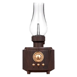 Retro FM Radio Bluetooth-compatible Speaker Atmosphere Light Bass Sound Box Music Player Support TF Card USB AUX Home Decor