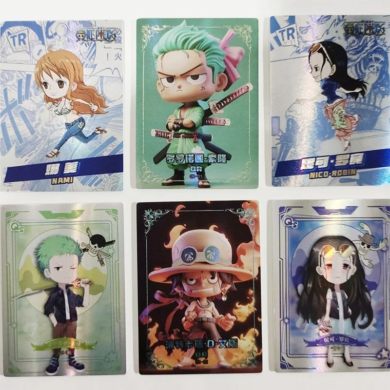 Anime One Piece QR QS TR Cards Luffy Sanji Zoro Ace Nami Robin Hancock Collection Cards Christmas Birthday Gifts Children's Toys