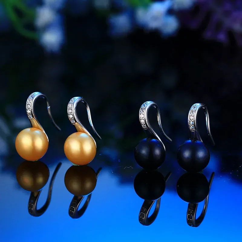 New Fine Grade AAAA Freshwater Pearl Earrings For Women Charm Wedding Party Jewelry Stud Earrings, Top 8-9mm Bread Round Pearls