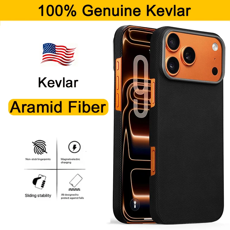 

Чехол из кевларового арамидного волокна для iPhone 17 Pro Max, чехлы из углеродного волокна 1500D 600D, задняя крышка MagSafe для iPhone 17Pro 17 Pro Max