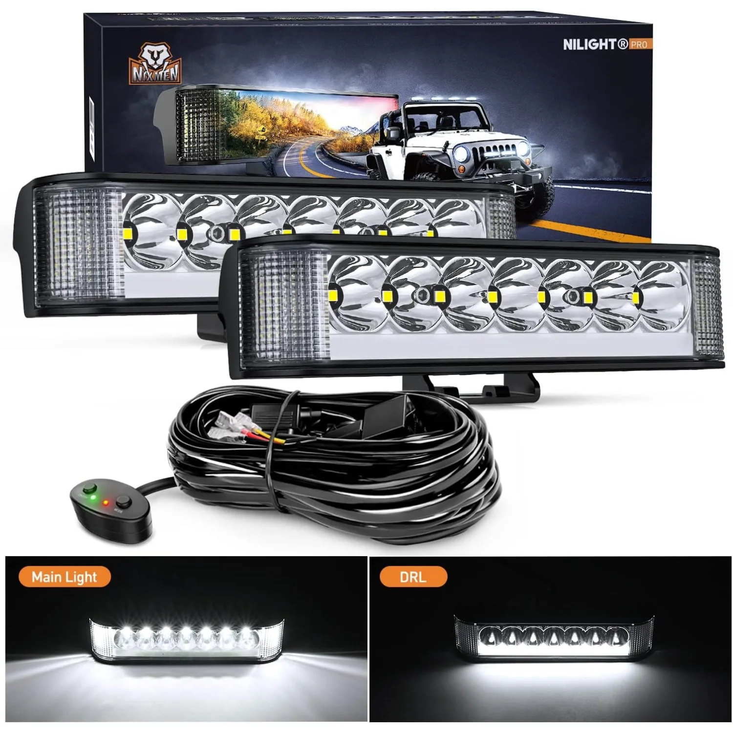 

Nilight Side Shooter LED Light Pods with DRL, 6.5 Inch 2089LM Spot Flood Combo Beam Auxiliary Driving Lights with 16AWG Wiring Harness for Truck Jeep SUV ATV UTV Off Road