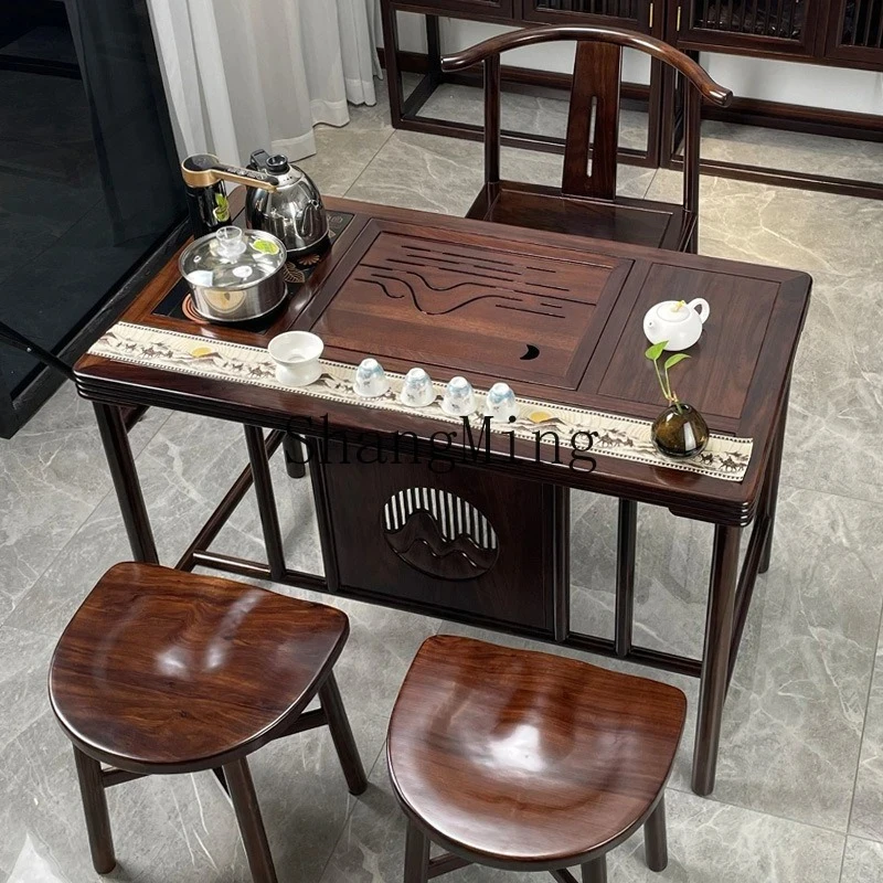 

FG wood Chinese-style small simple balcony tea wood table and chair combination living room home