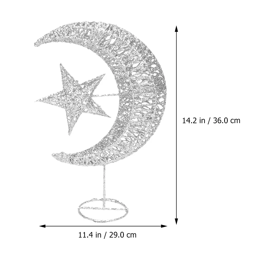 

1Pcs Star Tree Topper Glitter Powder Iron Moon Shape Christmas Tree Star Metal Holiday Decor Christmas Decor