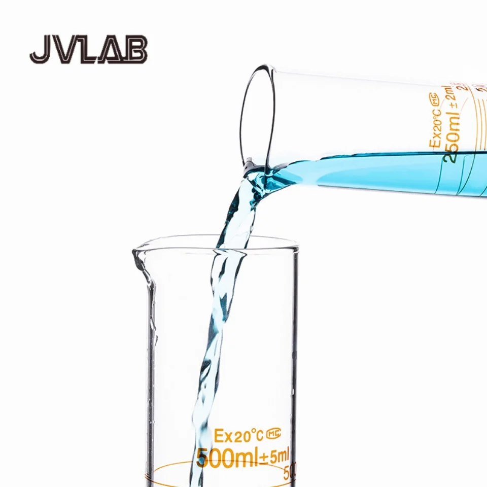 1000ml Borosilicate Glass Graduated Cylinder Precision Calibrated Chemistry Lab Equipment Hexagonal Base Non-Tip Design School