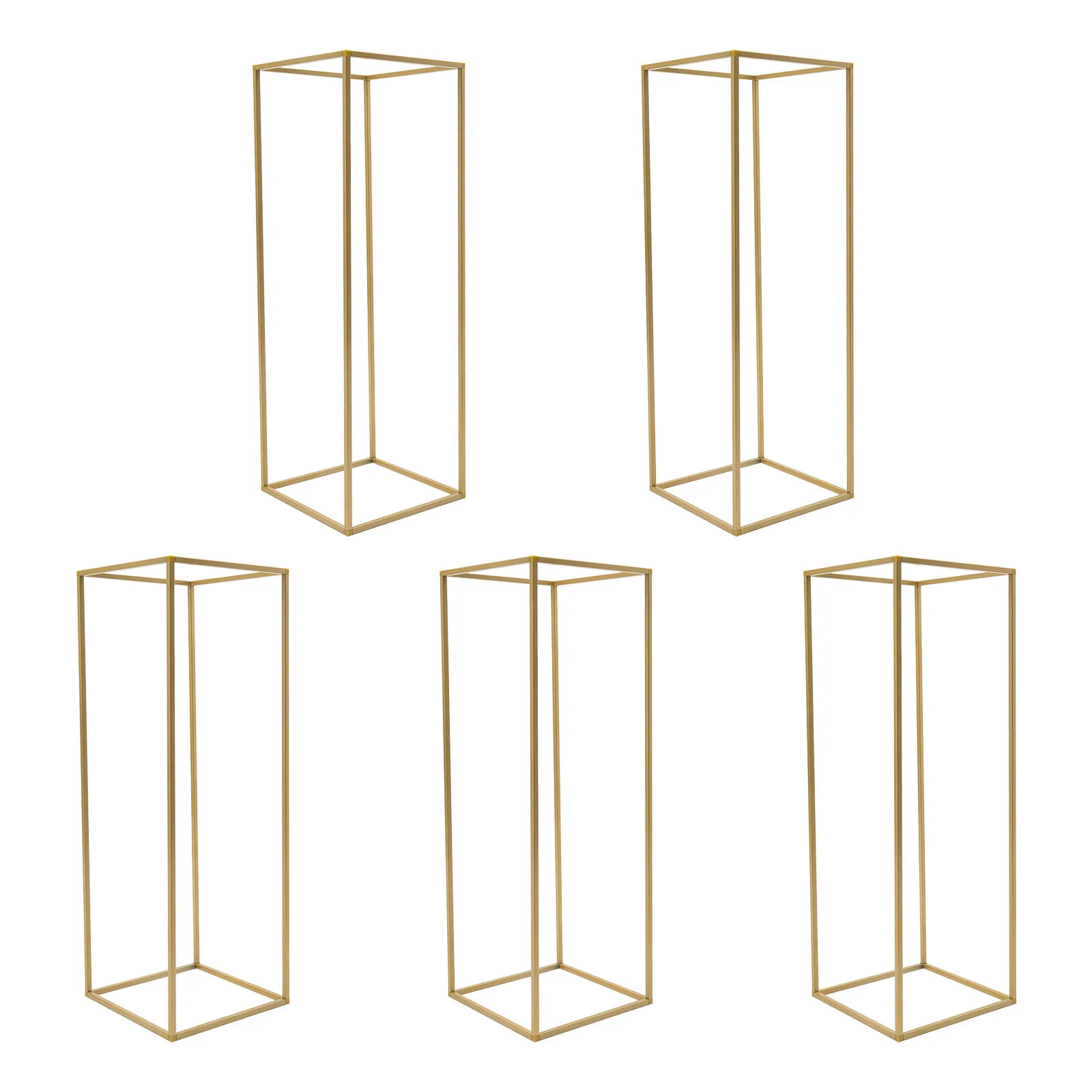 웨딩 플라워 스탠드 세트 - 아치형 & 직사각형 스탠드 2개, 견고한 스틸, 22LBS 용량 - 결혼식, 파티, 이벤트, DIY 데코용