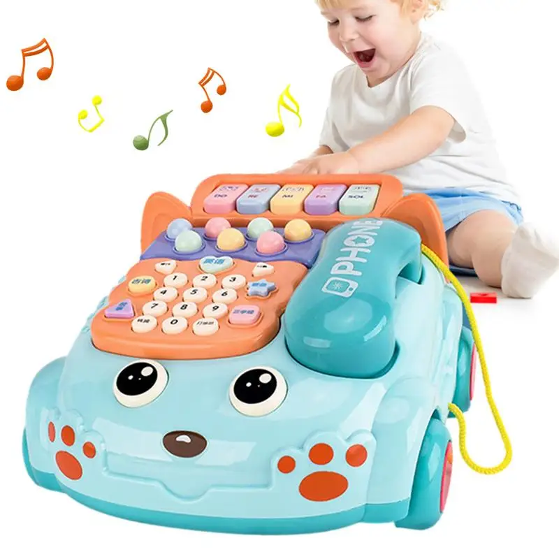 

Simulation Telephone Toy Fun And Cute Learning Teaching Telephone Easy To Use Puzzle Early Education Music Mobile Phone