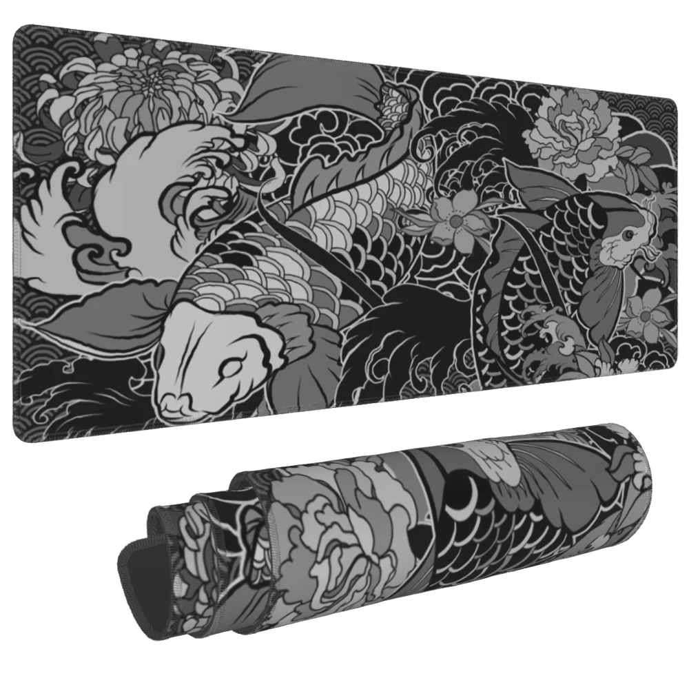 Game mouse pad Japanese samurai devil mouse pad black ghost face gamer desk pad mouse pad carpet accessories table pad