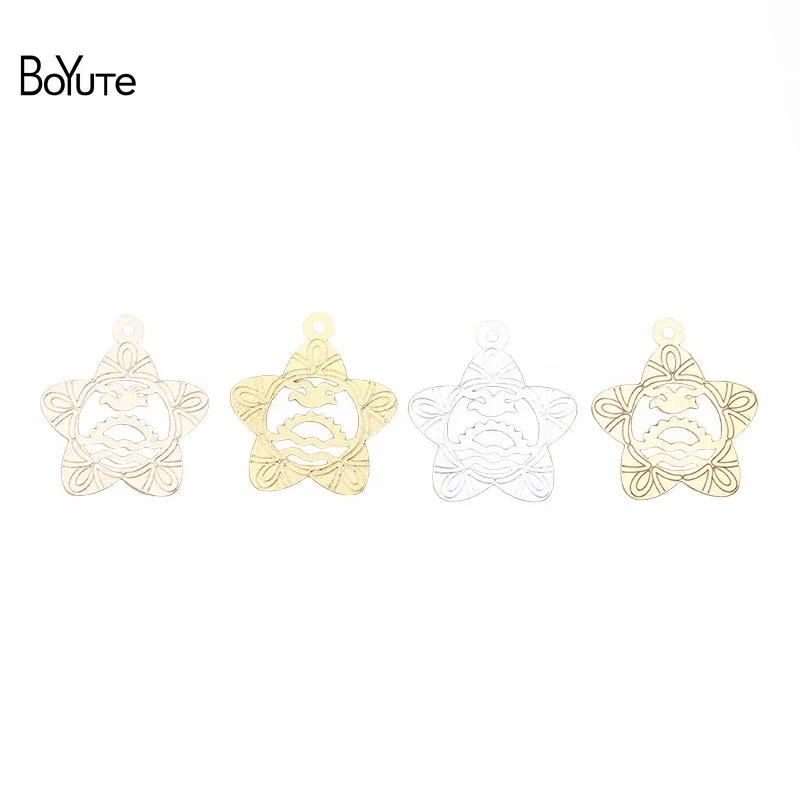 

BoYuTe (100 Pieces 18*20MM Metal Brass Star Shaped Pendant Charms Diy Jewelry Making Materials