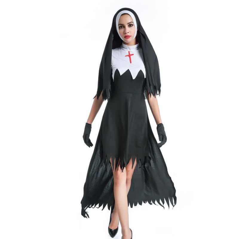 F1783 Women's Dreadful Nun Plus Size Costume