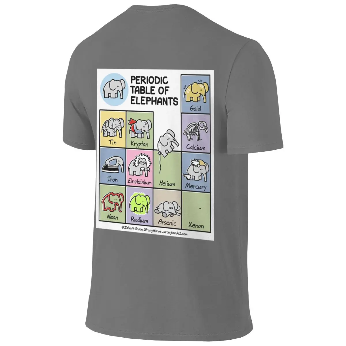 Periodic Table Of Elephants Fitted Reversible T-shirt Minimalist Commuting Breathable And Skin-Friendly Men's T-shirts