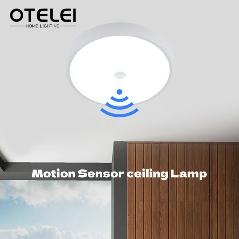 PIR Motion Sensor LED Ceiling Light Human Infrared Induction Ceiling Lamp Entrance Balcony Corridor Staircase Garage Fixtures
