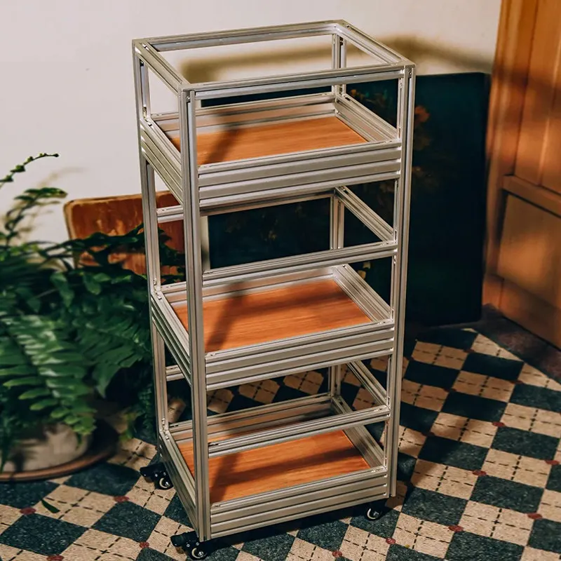 Aluminum profile marine panel shelf storage cabinet living room display rack multi-layer shelf
