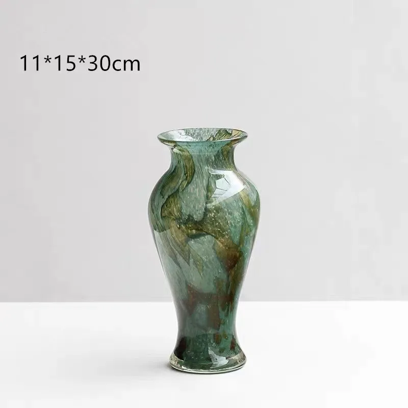 Jarrón de Vidrio, Adorno Decorativo Retro Chino para Sala de Estar y Entrada, تحف كبيره للمنزل 2026, Floreros Altos, Jarrones, Macetero