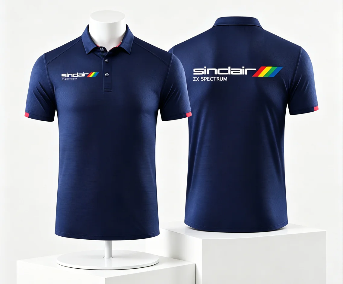Camiseta Polo de Secado Rápido Saintclaire ZX SPECTRUM COMPUTER, Camiseta Polo Transpirable con Estampado de Videojuegos de los 80, Camiseta Polo de Manga Corta