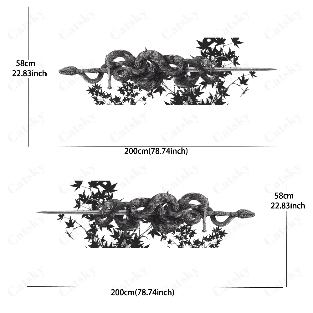 Sword snake sticker car body door side decal decoration suitable for all cars car vinyl wraps