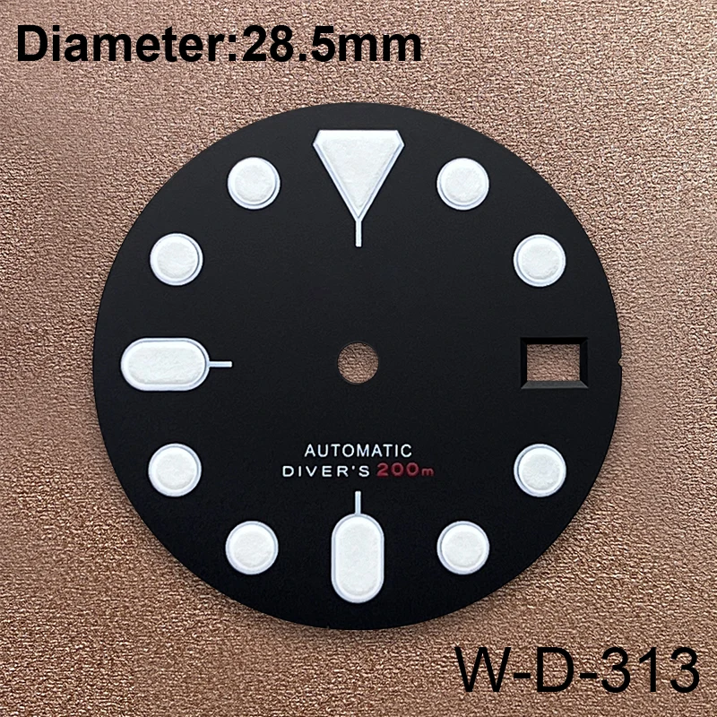 Quadrante con Logo S da 28.5mm adatto per NH35/NH36 movimento automatico giapponese C3 accessori per la modifica dell\'orologio luminoso verde forte