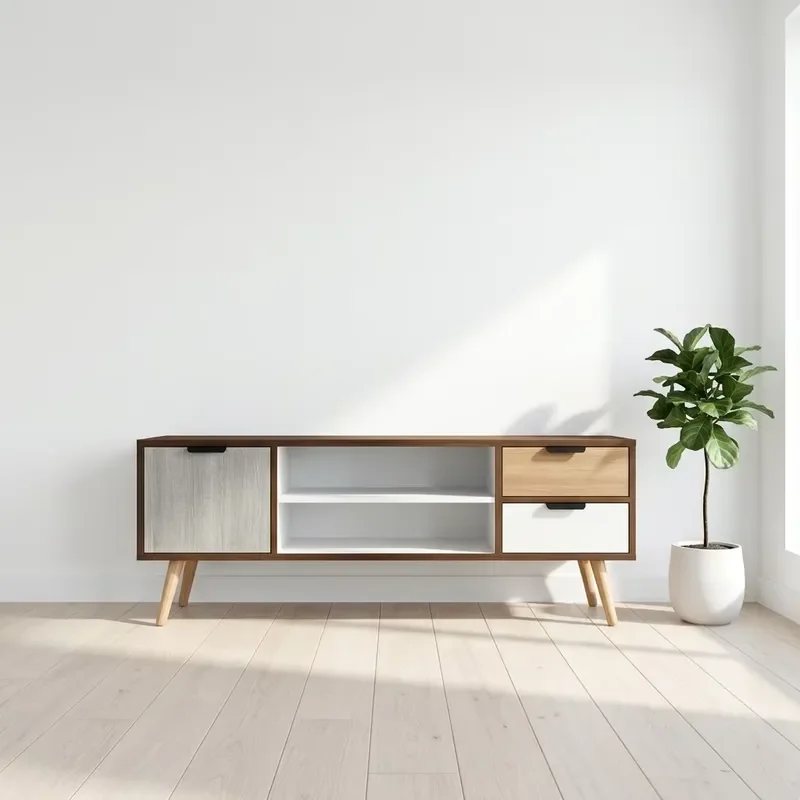 Modern High Quality Custom Wooden TV Cabinet With Storage Drawers For Living Room Furniture