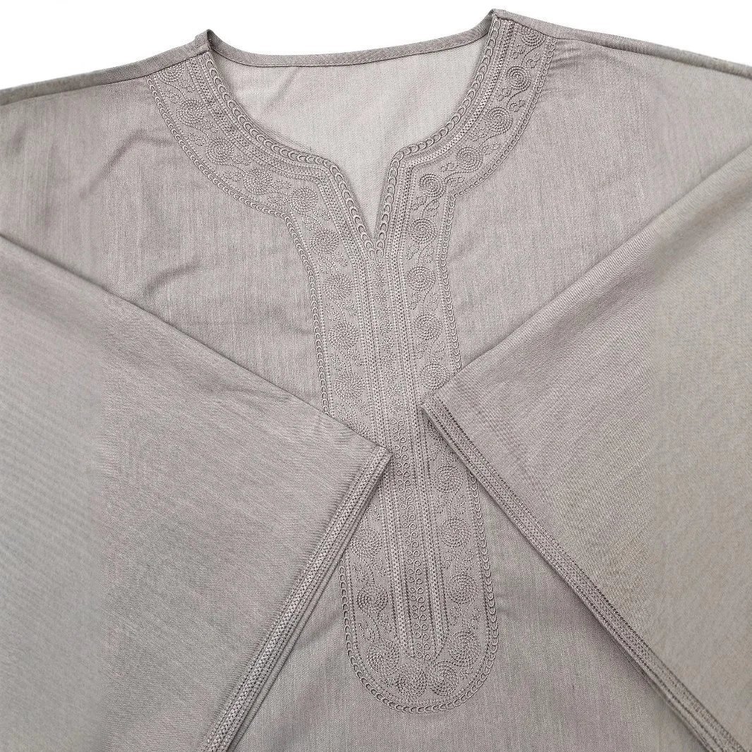 2025 New Men's Clothing Muslim Mid Sleeve Embroidered Robe Ethnic Style Moroccan Robe Abaya Ramadan Dubai Luxury Islam Elegant