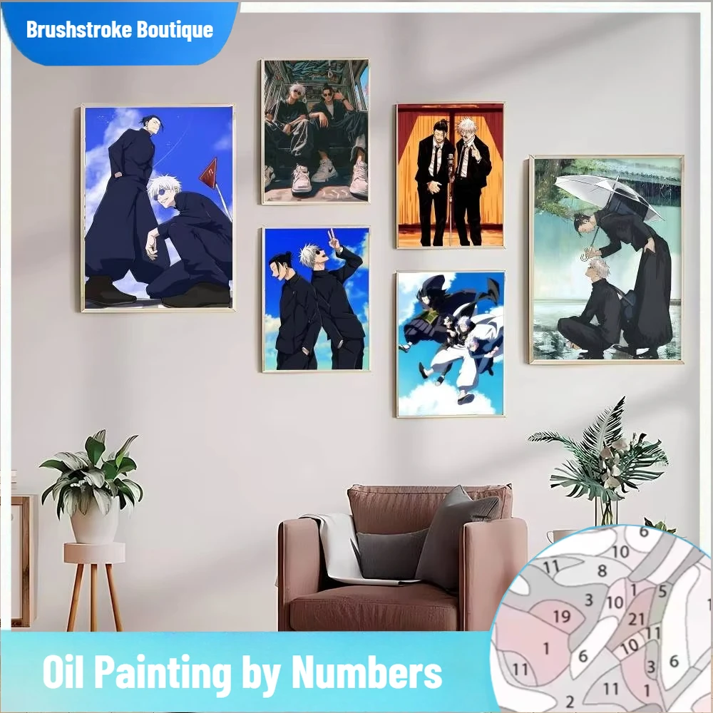 

Наборы раскрасок по номерам G-Gojo и G-GetoS, краска по номерам, сделай сам, безрамный современный рисунок на холсте, ручная роспись, художественный подарок