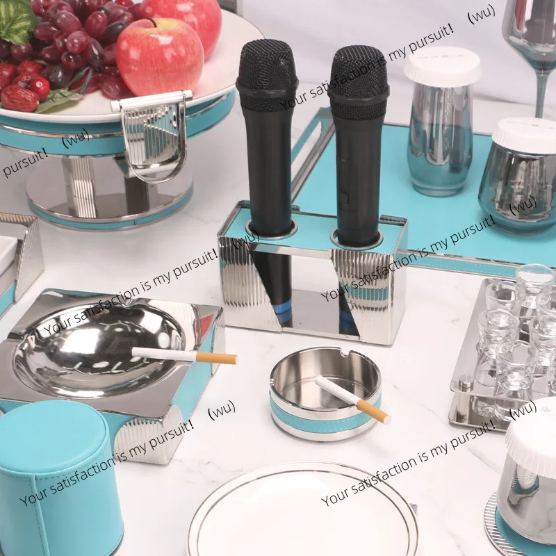 High-end KTV microphone stand collection stainless steel microphone stand nightclub table setting supplies microphone holder