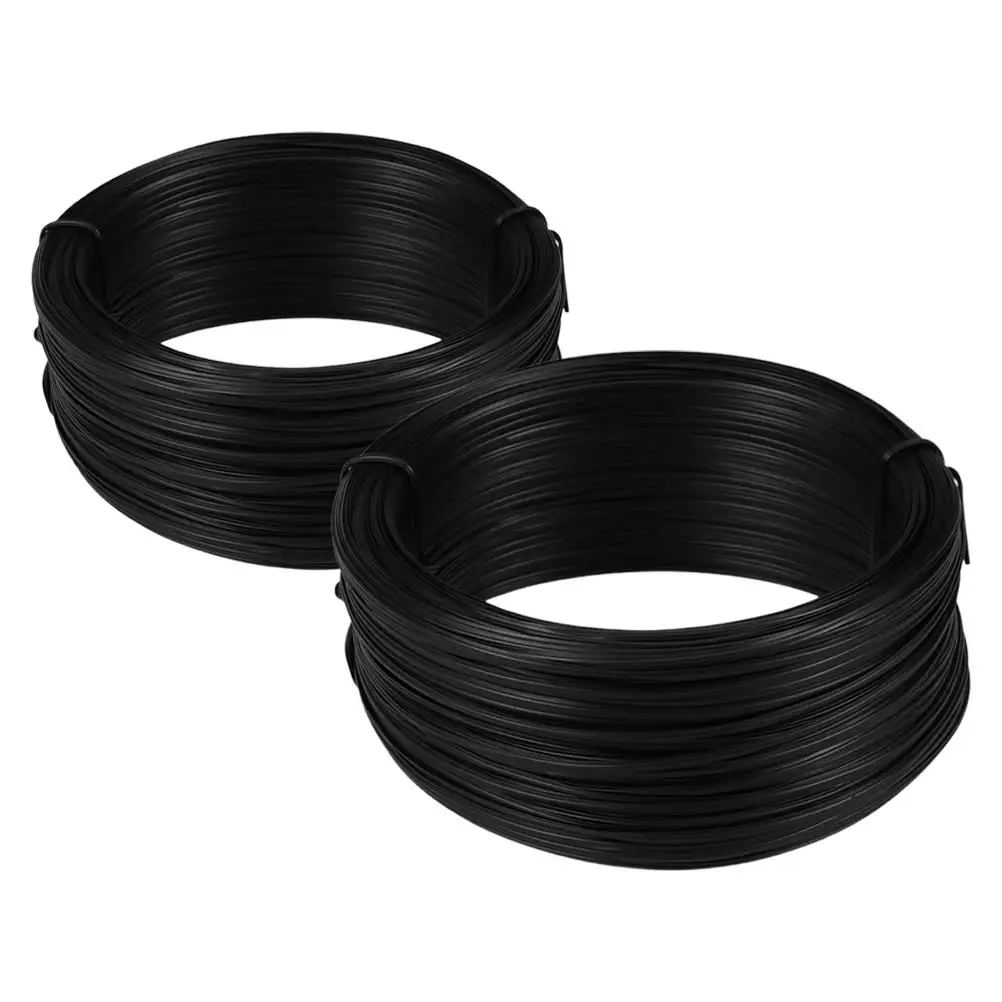 2 Pcs Coated Wire Door Bell Barbed Ring Cable Painted Common Black Clothesline Bendable