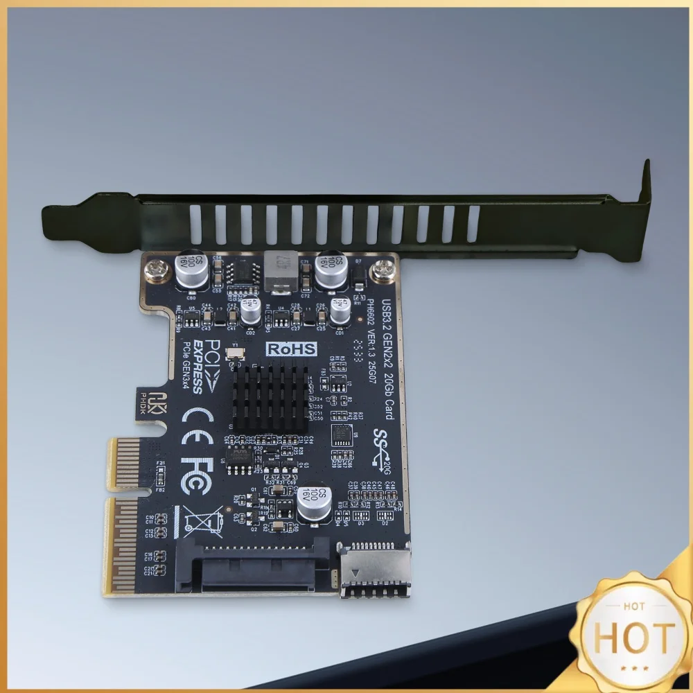 ASM3242 Chip Front Panel Adapter USB 3.2 GEN2 20Gb Riser Board 20Gpbs Type E Express Card for Desktop PC Front Panel TYPE C