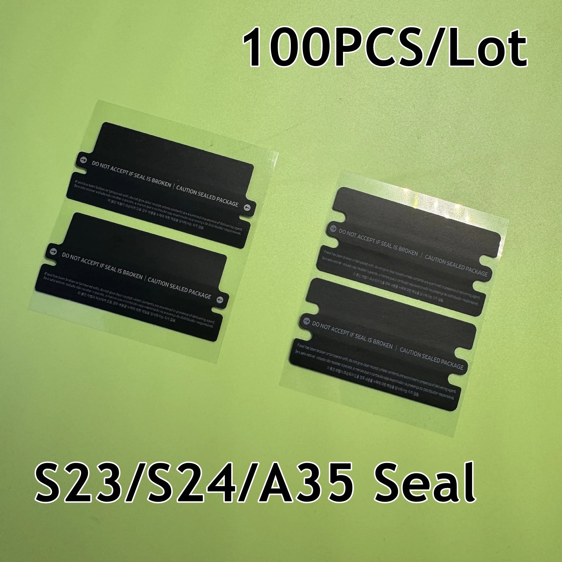 100PCS/Lot Box Label Seals Stickers for Samsung Galaxy S24 Ultra S23 Plus A35 A55 Box Packaging Protective Label Sealing Sticker