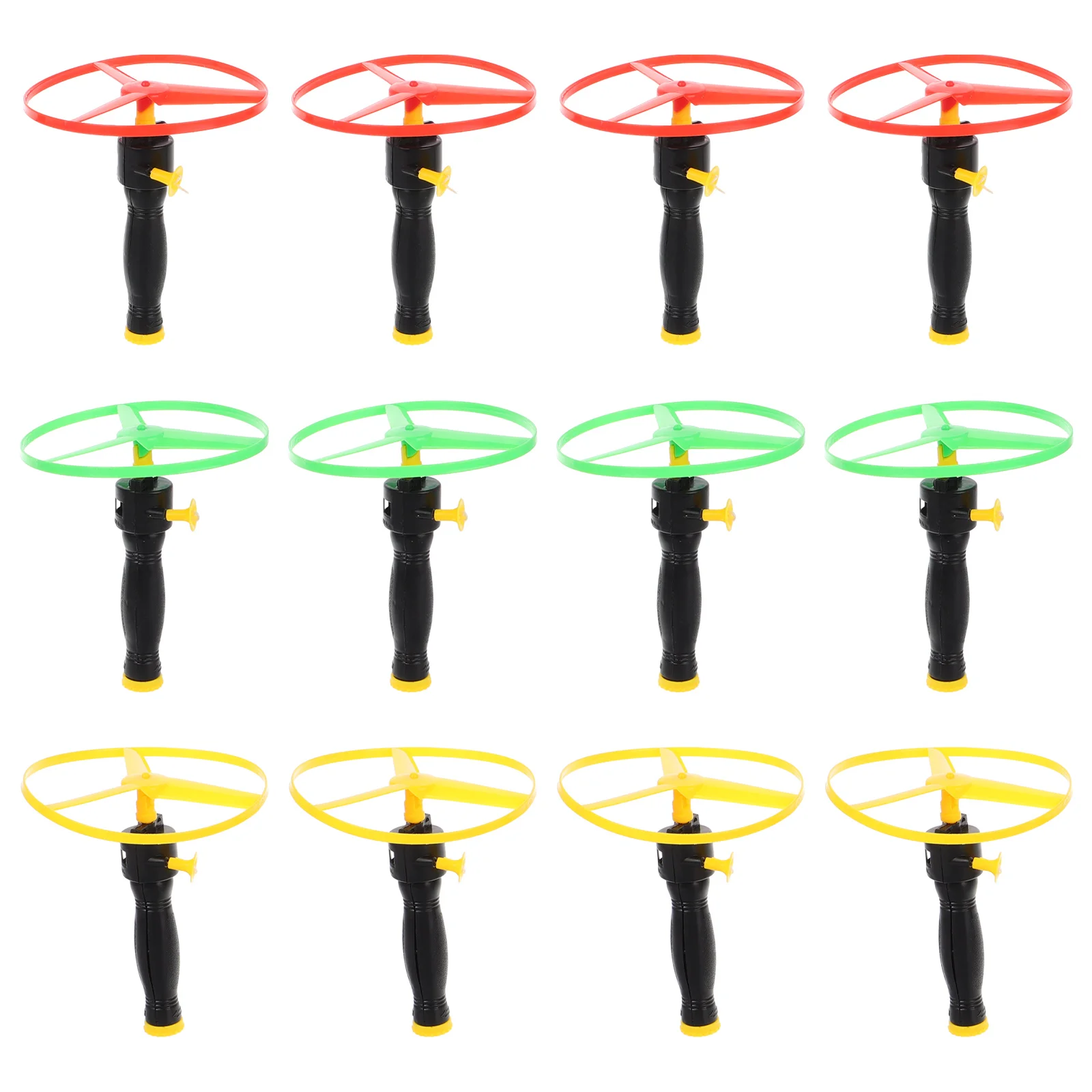 12pcs Flying Pull String Pull String Flying Disc Fly Saucer Durable Lightweight Fun Outdoor Playthings Gift