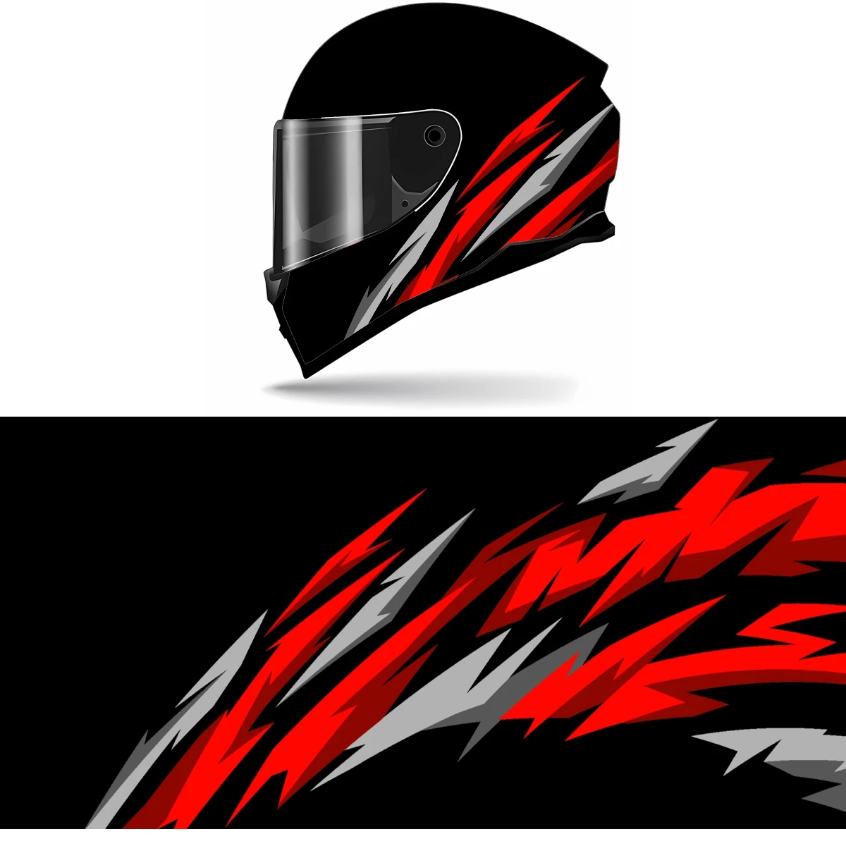 

Lightning irregular red pattern Motorcycle Helmet Stickers Self Adhesive Racing Custom Helmet Decal Wrap Vinyl Decal Stickers