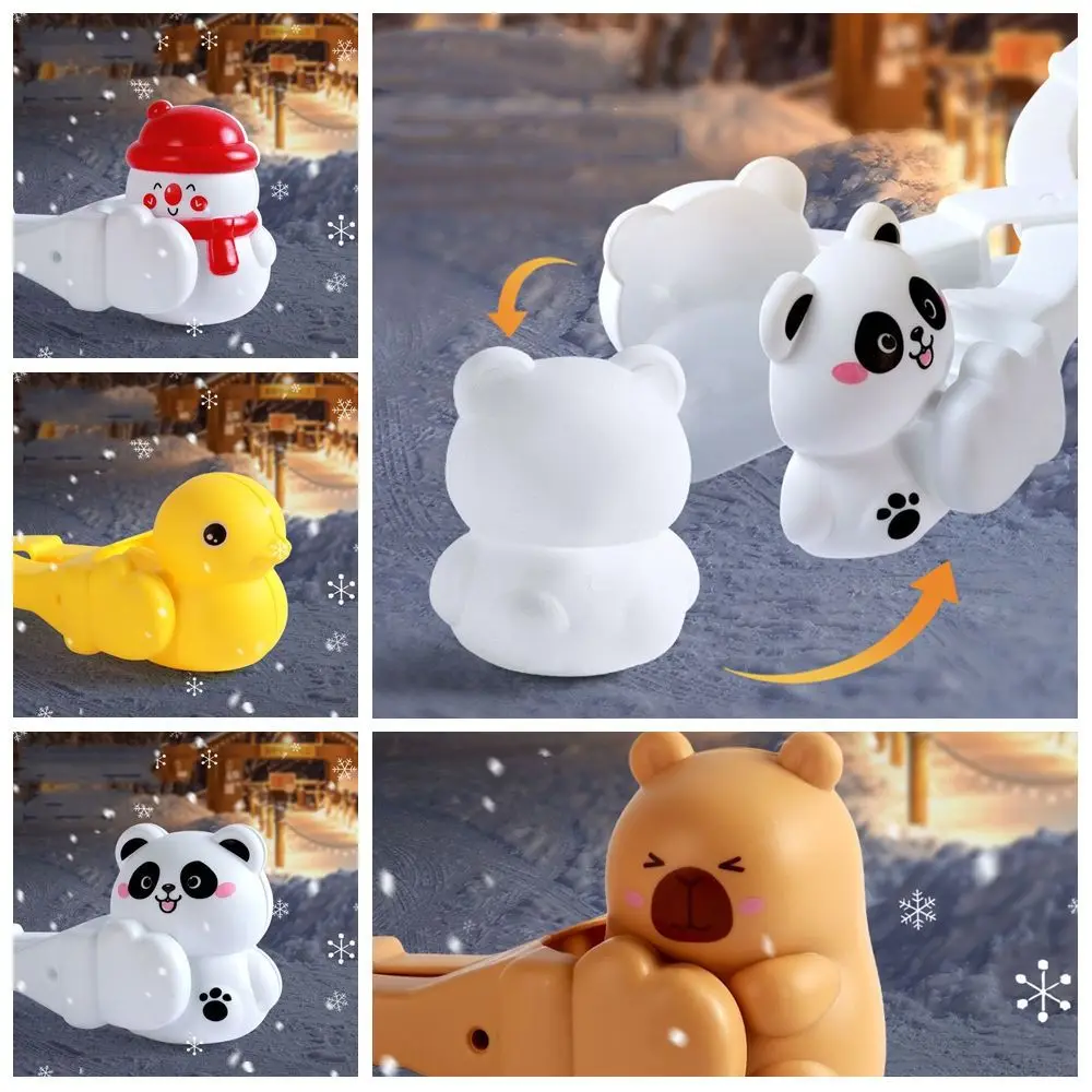 ABS Winter Snowball Maker Toy Panda Anti-slip Handle Snow Duck Ball Making Tool Capybara Wear-resistant