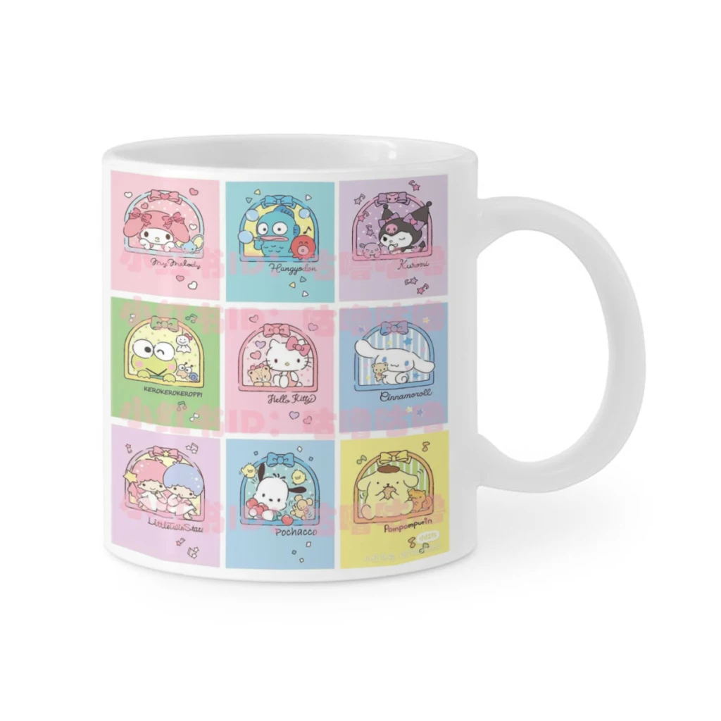 Sanrio Characters Hello Kitty Kuromi My Melody Coffee Milk Cup Mocha Mug 11oz Ceramic Tea Cup Coffee Mug Friends Birthday Gift