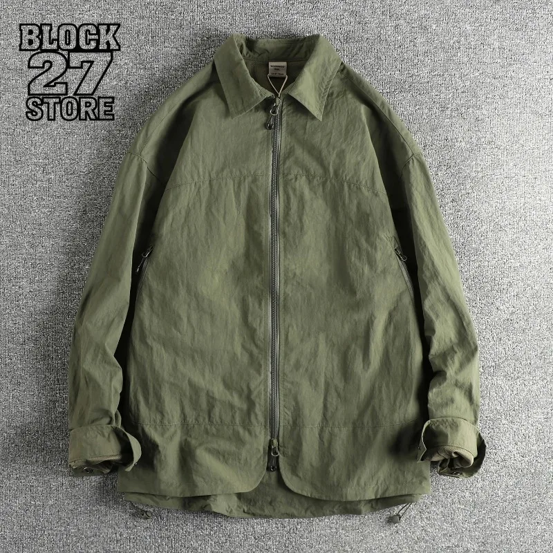 

Harajuku функциональный ретро трендовый дизайн куртка-карго мужская сетчатая дышащая внутренняя свободная молодежная куртка быстросохнущий уличный стиль