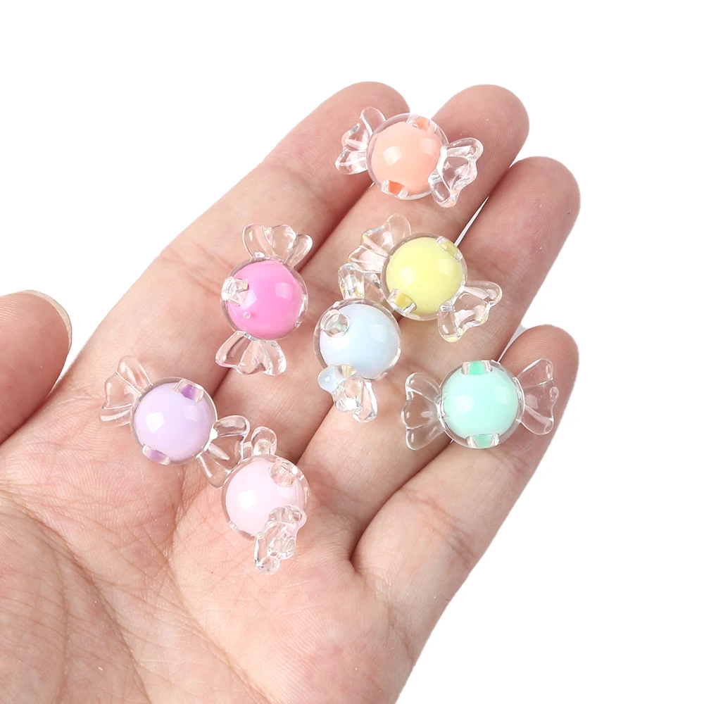 20pcs/lot Acrylic Candy Beads Loose Spacer Beads for Jewelry Making DIY Charms Bracelet Necklace Handmade Accessories