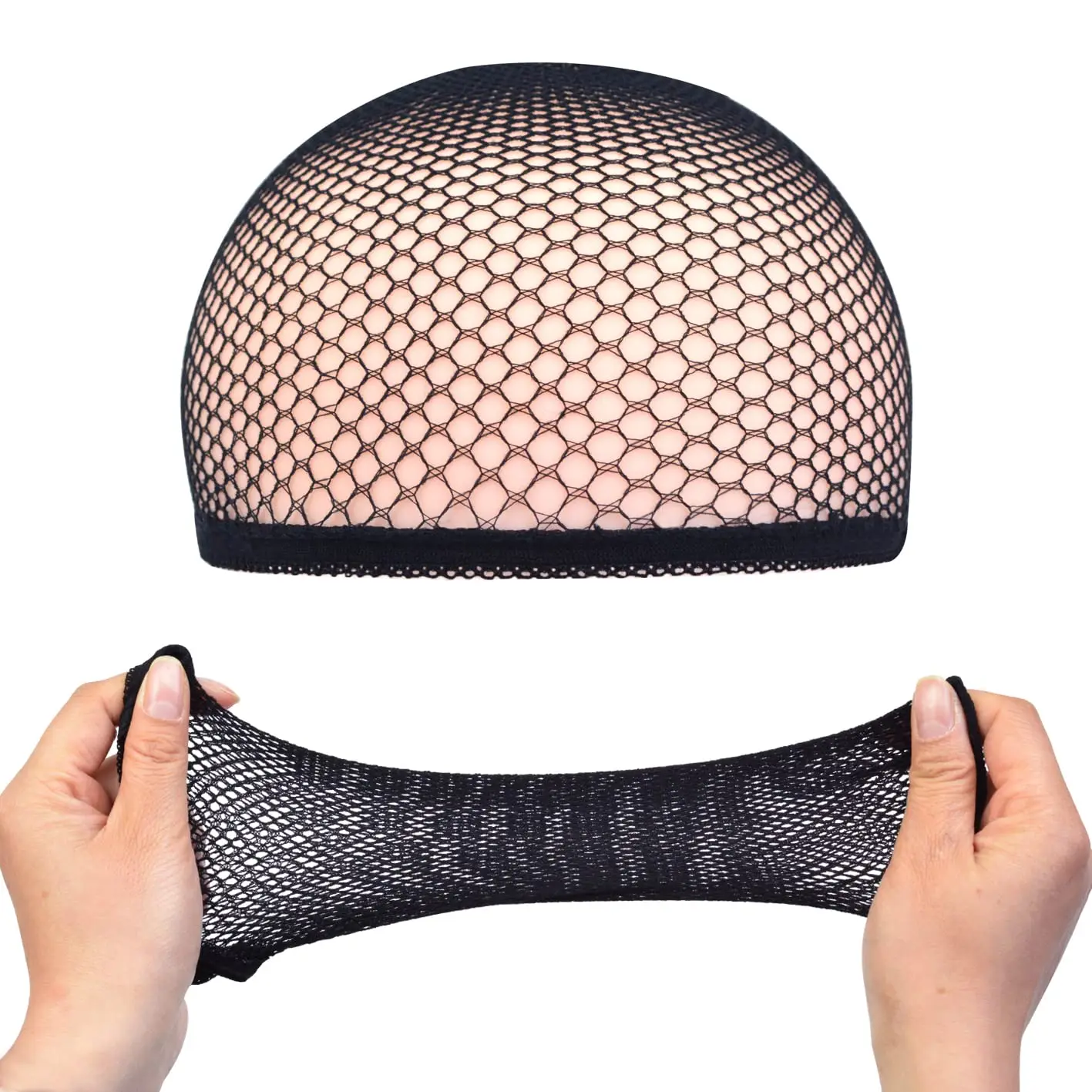 Mesh Wig Cap Stretchable Elastic Black Hair Net Stretch Open Ended Fishnet Wig Net Breathable Mesh Cap for Wig Accessories