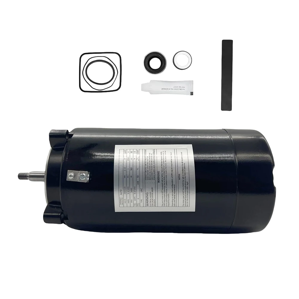 Swimming Pool Pump Motor and Seal Replacement Kit, 1-1/2 HP Pool Pump Motor Up-Rated 56J Fram UST1152