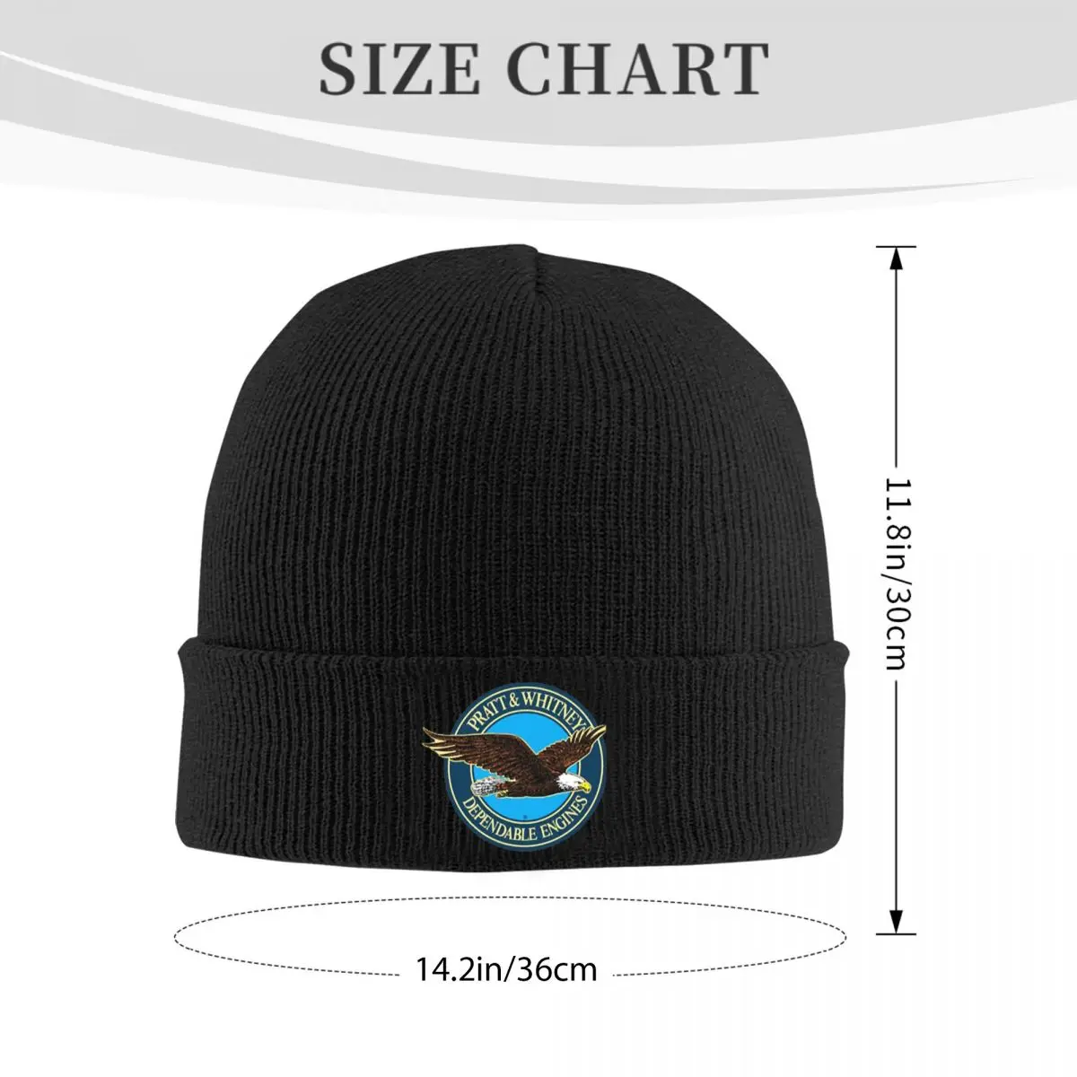 Pratt & Whitney Logo Dependable Engines Warm Knitted Cap Hip Hop Bonnet Hat Autumn Winter Beanies Hats for Men Women Adult