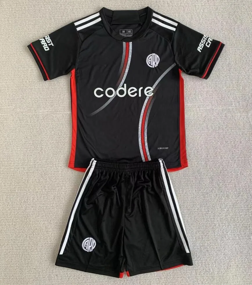 2024/25 River Plate Third Away Black Men\'s Kids Youth Kit Shirt Plus Size 4XL