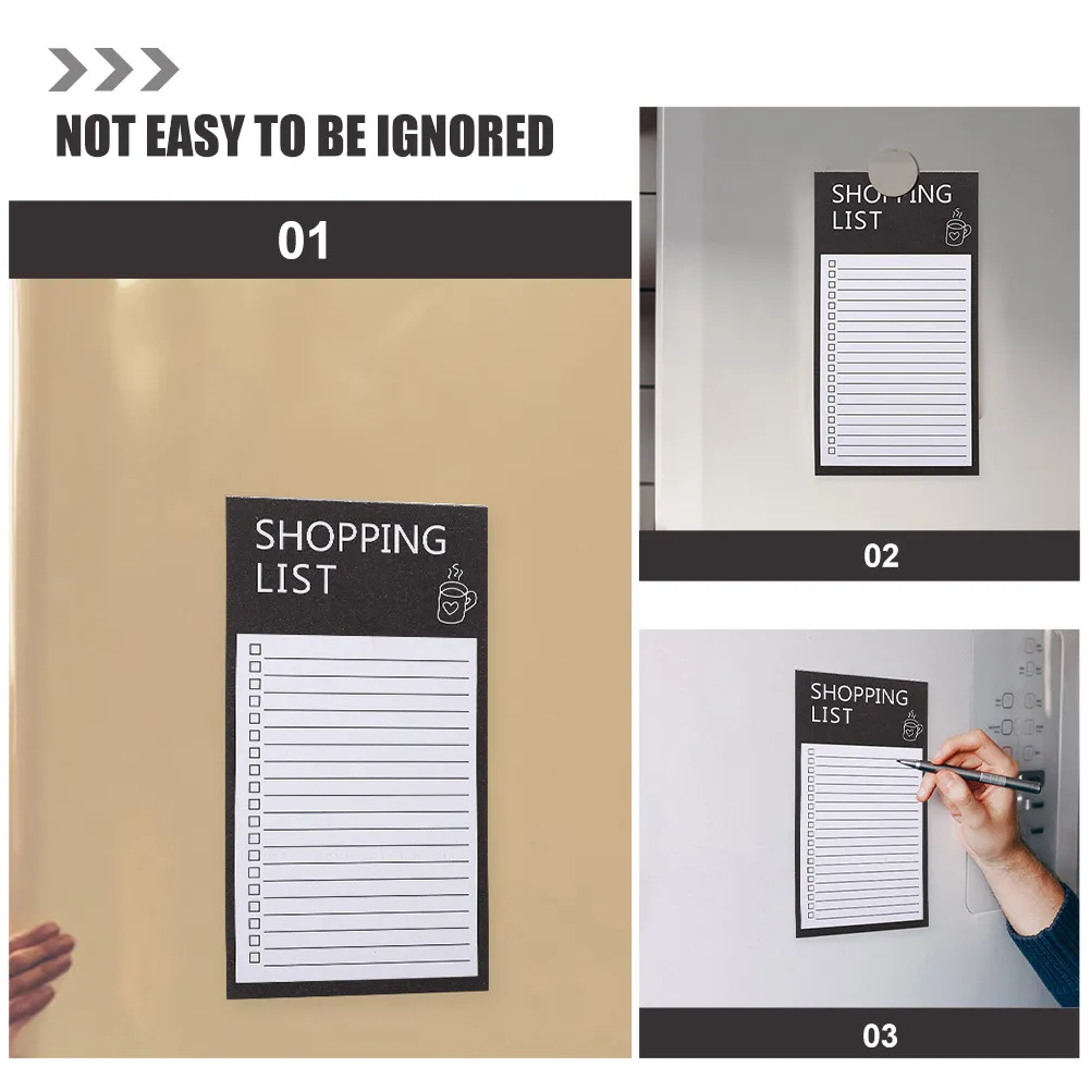 3 Books Magnetic Notepad for Refrigerator Full Magnet Back Decorative Grocery List Pads Fridge Memo Pads Convenient to Do List