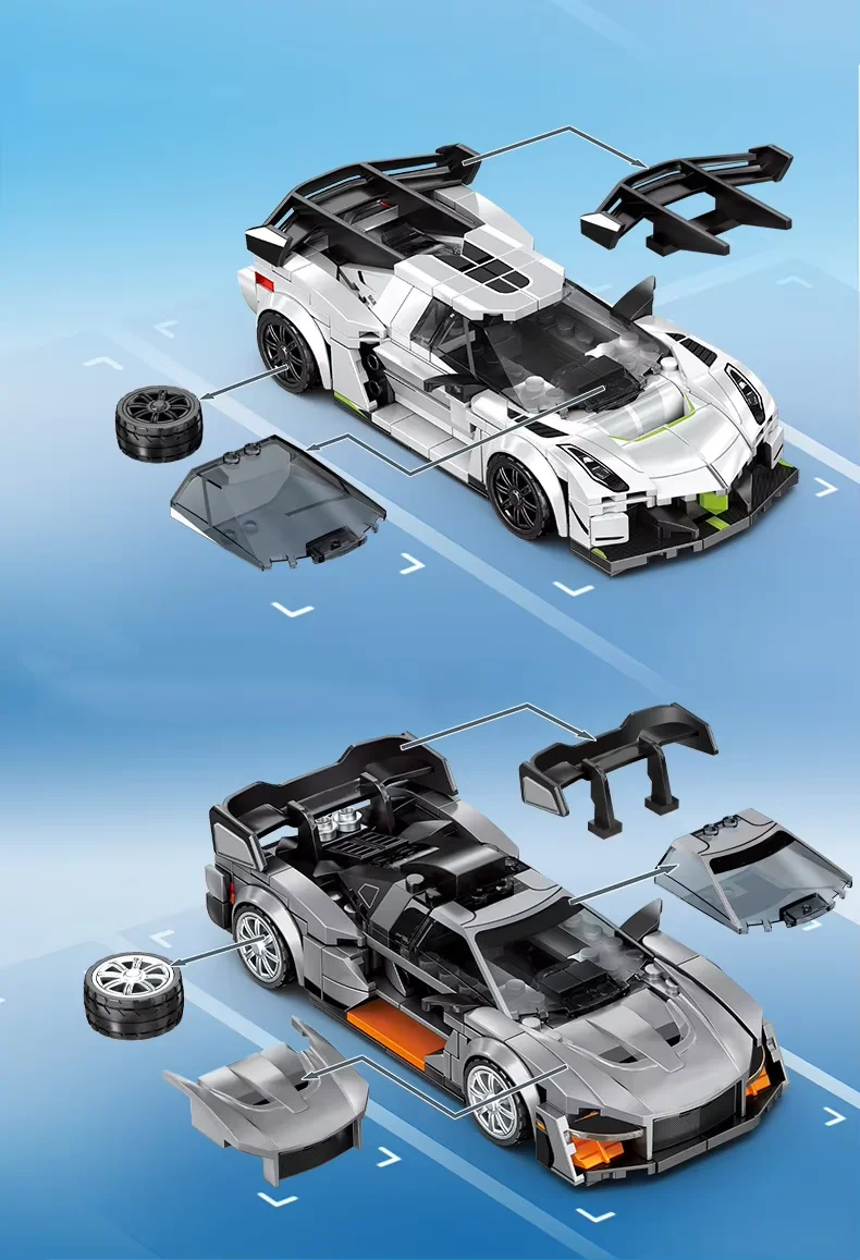 SEMBO BLOCK Berühmte Autoserie Sportwagen-Bausatz Bausteine MOC Rennwagen-Modell Bausteine Supersportwagen-Spielzeug Geburtstagsgeschenke – Detail 5