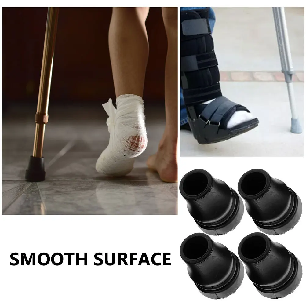 

4Pcs Trekking Pole End Tips Non-Slip Crutch Feet Tip PVC Material Shock Absorption Cane Tips Replacement Pole Anti-Slip Foot Pad
