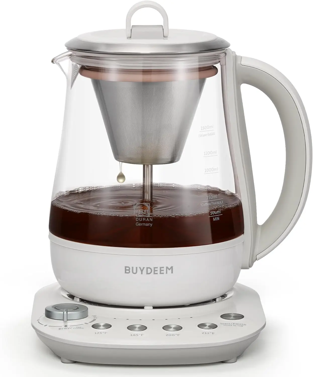 

BUYDEEM K156 Tea Maker, Electric Kettle for Coffee and Tea Brewer with 6 Flavor Controls, 4 Temperature Settings, 8 Hours Keep