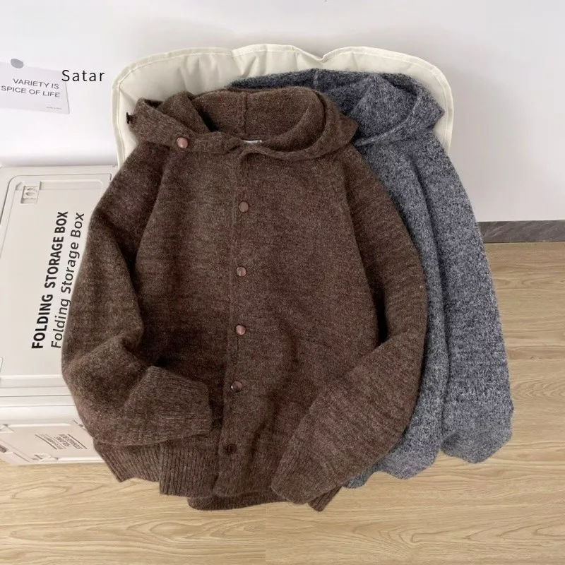 

Осень-зима, вязаный свитер с v-образным вырезом, кардиган, мужской цветной повседневный пальто, мягкое полиэфирное волокно, весенняя одежда для поездок на работу