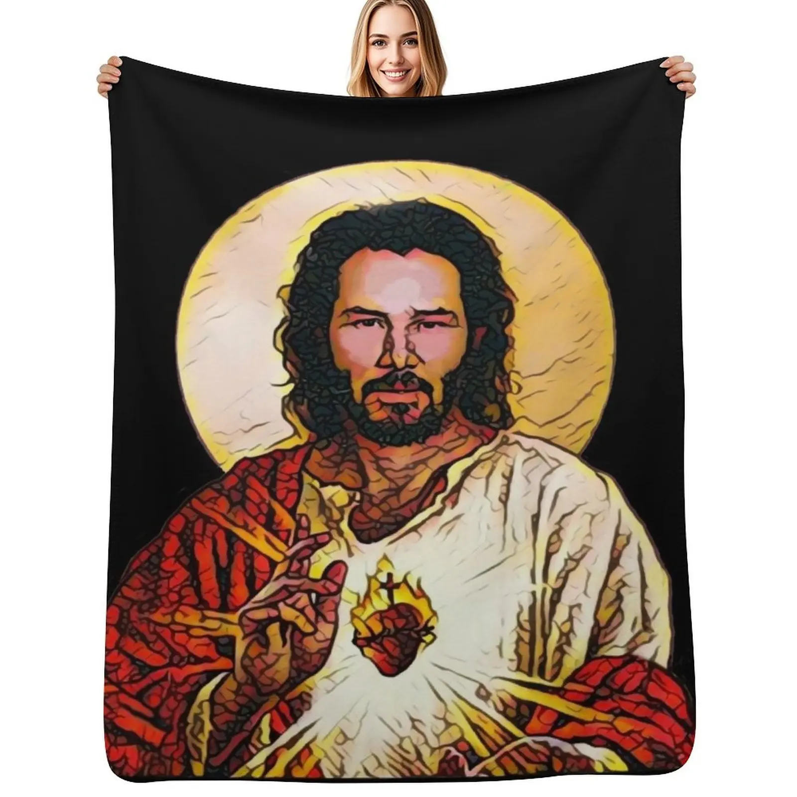 

Holy Keanu - T-Shirts, Gadgets & Face Masks Throw Blanket Breathable Lightweight Blanket for Adults Kids