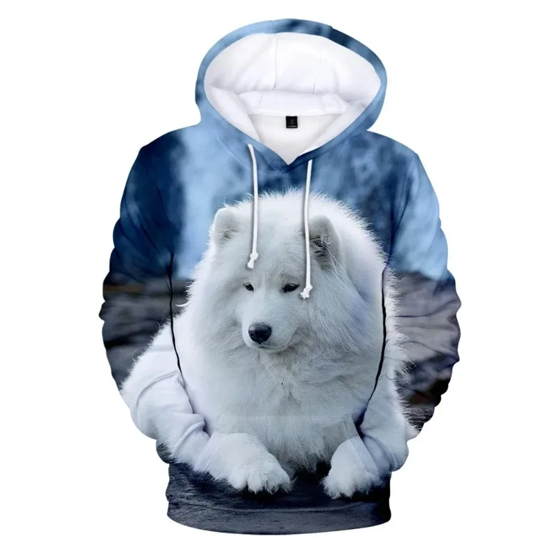 2025 3D Impreso Moletom Harajuku Outono Inverno Com Capuz nueva moda Persona De Grandes Samoyedo Lobo Sudadera con capucha Menino Menina