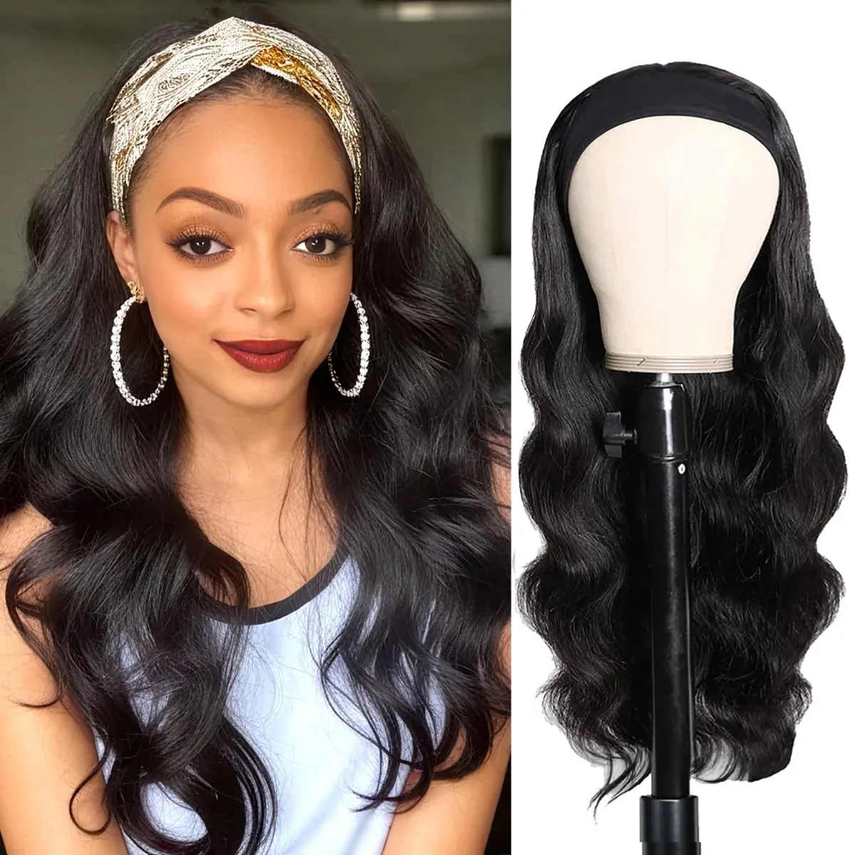 30 Inch Headband Wig Human Hair Body Wave Wig 200 Density Virgin Human Hair Wigs For Black Women Brazilian Ready To Wear Wig - view 3