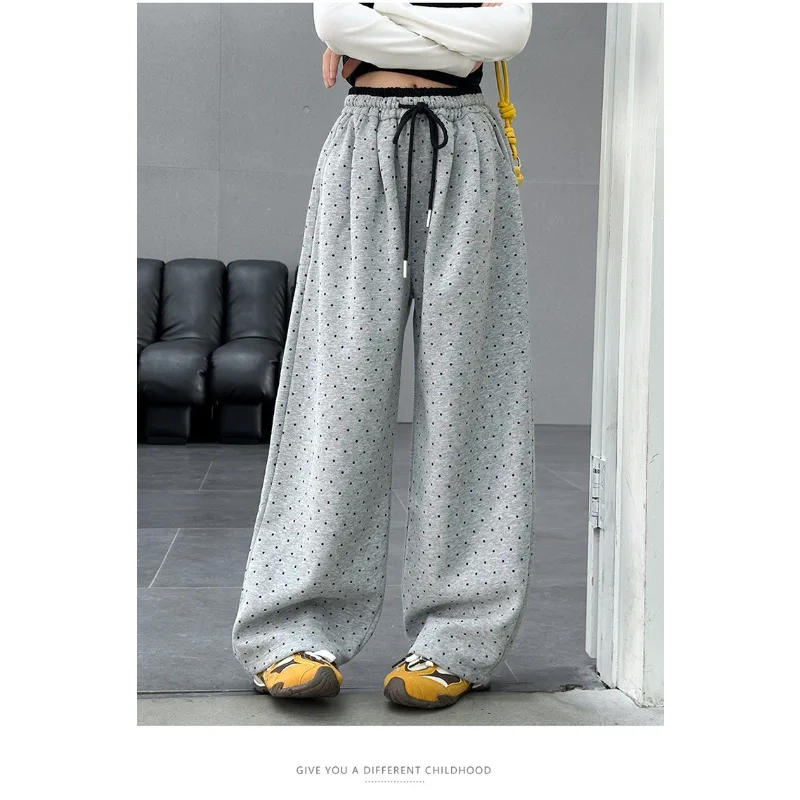 UNITIM Junior-Hosen für Mädchen, Herbst, gepunktet, für junge Teenager, Mädchen, weites Bein, 4–14 Jahre, Kinder, Mädchen, elastische Taille, Freizeithose – Detail 10